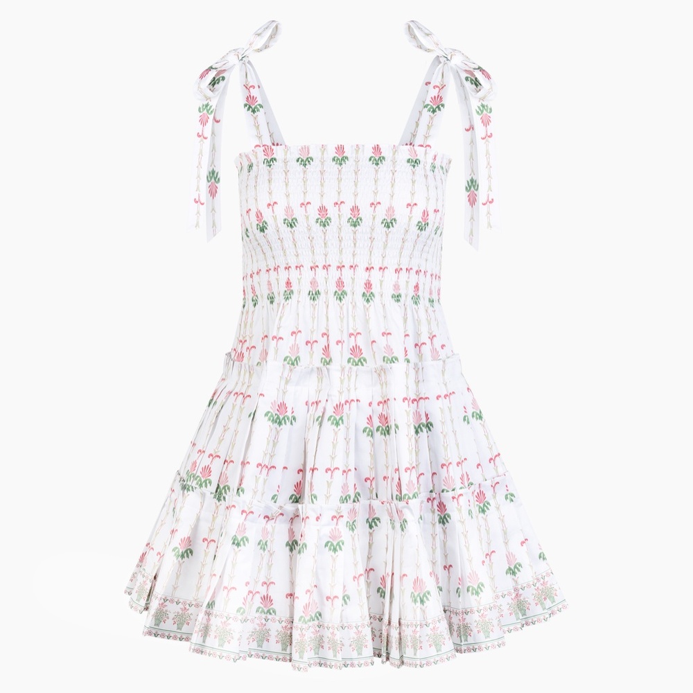 Hill House Home The Ribbon Charlotte Nap Dress - White Trailing Fern Size LWhite
